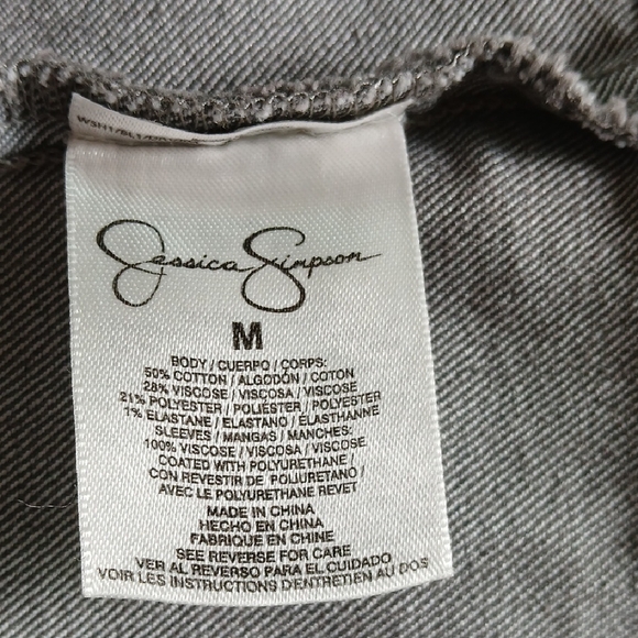 Jessica Simpson Two-Tone Jean Jacket Sz‎ M - Picture 7 of 7